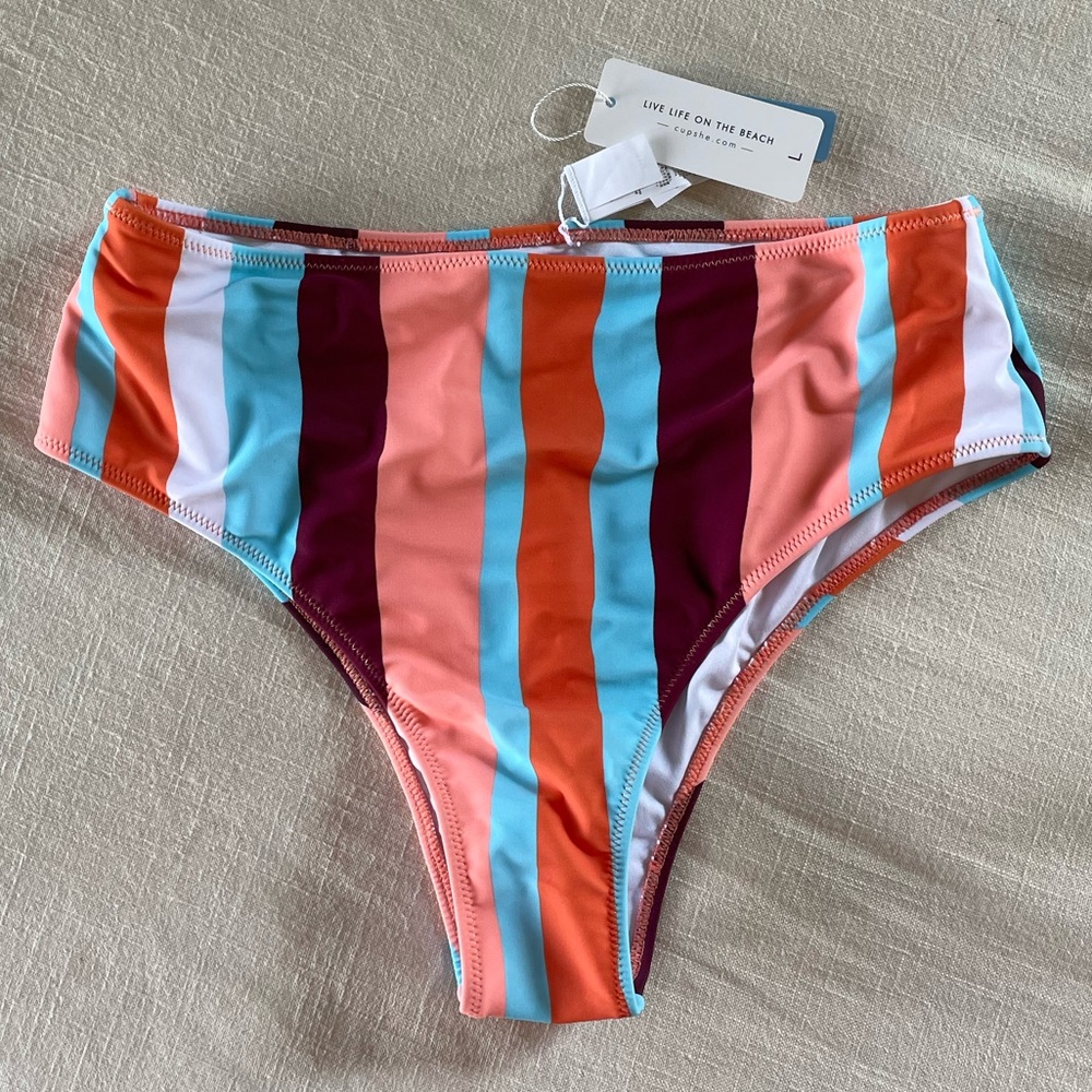 CUPSHE High Waisted Bikini Bottoms, size large